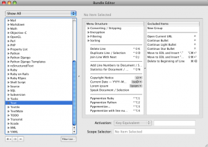 Editing the Text menu