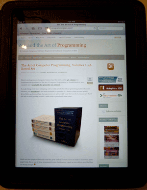 My blog on the iPad