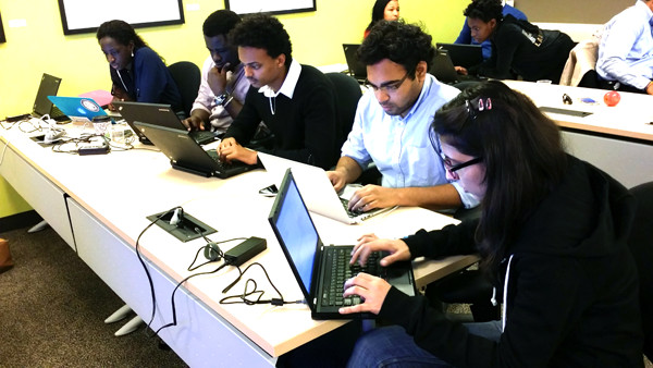 A team hard at work during our training hackaton.